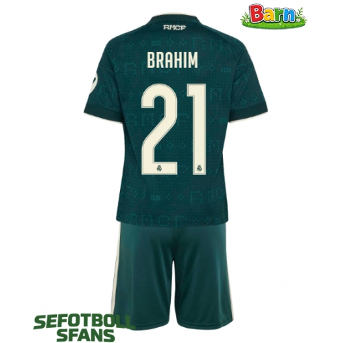 Real Madrid Brahim Diaz #21 Bortaställ Barn 2026-27 Kortärmad (+ Korta byxor)